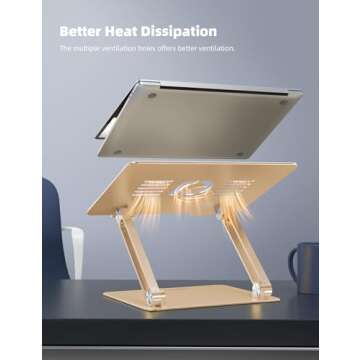 Lamicall Adjustable Aluminum Laptop Stand for All Laptops