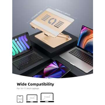 Lamicall Adjustable Aluminum Laptop Stand for All Laptops