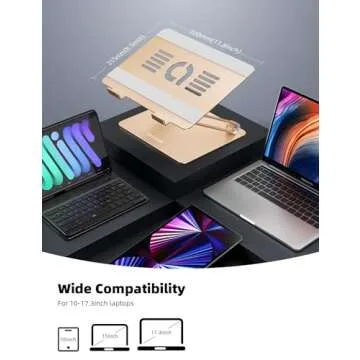 Lamicall Adjustable Aluminum Laptop Stand for All Laptops