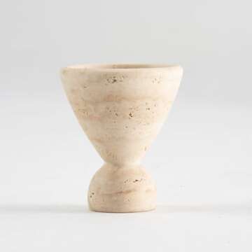 Wild Works Vintage Travertine Cave Stone Incense Mid-Ancient Minority Abstract Geometric Ornament Home Decor Indoor