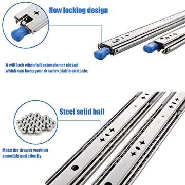 VESLA HOME Heavy Duty Drawer Slides with Lock, 28 Inch