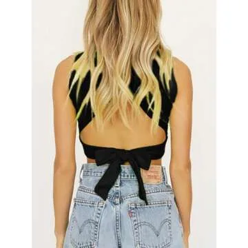 Stylish Remidoo Backless Crop Tank for Women