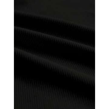 Remidoo Women's Casual Sleeveless Crewneck Ribbed Knit Tie Back Crop Tank Top Black Small