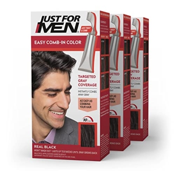 Just For Men Easy Comb-In Color Mens Hair Dye, Easy No Mix Application with Comb Applicator - Real B...