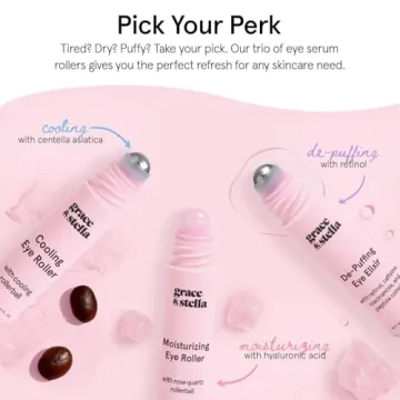 Grace & Stella Eye Brightener Serum with Rose Quartz Applicator