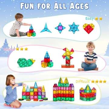 Palano Magnetic Tiles 100PCS for Kids Creative Play