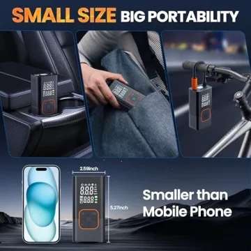 150PSI Portable Tire Inflator with LED Lights and Gauge