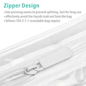 F-color TSA Approved Toiletry Bag - 2 Pack Clear Travel Bags for Toiletries, Clear Makeup Bags Clear Toiletry bags Quart Size Travel Bag, Carry on Airport Airline Compliant Bag, White