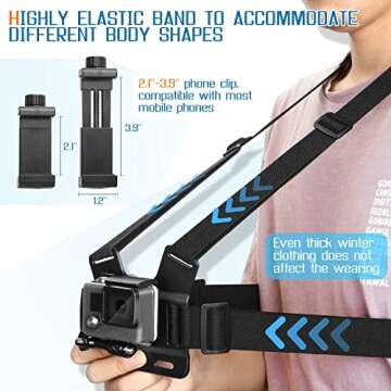 Mobile Phone Chest Harness for VLOG & POV Shooting