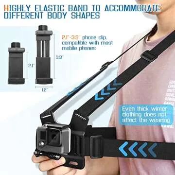 Mobile Phone Chest Harness for VLOG & POV Shooting