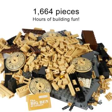 Apostrophe Games Big Ben Building Block Set (1,664 Pieces) London's Big Ben Clock Tower Famous Landm...