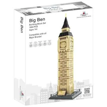 Apostrophe Games Big Ben Building Block Set (1,664 Pieces) London's Big Ben Clock Tower Famous Landmark Series - Architecture Model for Kids and Adults