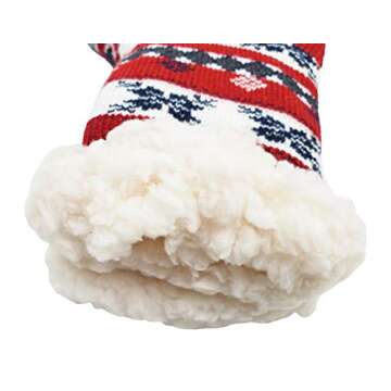 Kids Fluffy Thermal Sherpa Socks, 3 Pairs, Cute Christmas Slipper Winter Non Skid, Warm Ultra Soft Boys Girls
