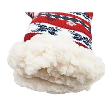 Kids Fluffy Thermal Sherpa Socks, 3 Pairs, Cute Christmas Slipper Winter Non Skid, Warm Ultra Soft Boys Girls