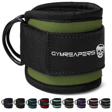 Gymreapers Ankle Straps (Pair) For Cable Machine Kickbacks, Glute Workouts, Lower Body Exercises - A...