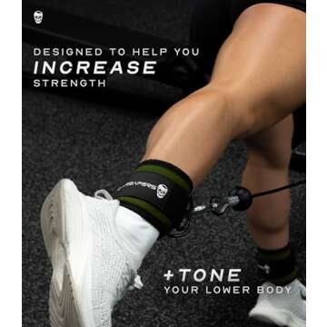 Gymreapers Ankle Straps (Pair) For Cable Machine Kickbacks, Glute Workouts, Lower Body Exercises - Adjustable Leg Straps with Neoprene Padding (Ranger Green, Pair)