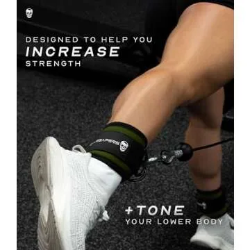 Gymreapers Ankle Straps (Pair) For Cable Machine Kickbacks, Glute Workouts, Lower Body Exercises - Adjustable Leg Straps with Neoprene Padding (Ranger Green, Pair)