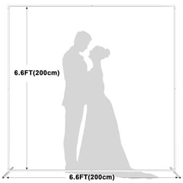 Wedding Arch Backdrop Stand 6.6x6.6 FT Square Wedding Arches for Ceremony White Metal Arch Stand for...