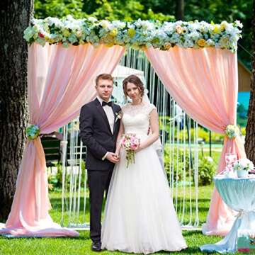 Wedding Arch Backdrop Stand 6.6x6.6 FT Square Wedding Arches for Ceremony White Metal Arch Stand for Wedding Bridal Shower Birthday Party Garden Floral Wedding Arbor Anniversary Event Decor