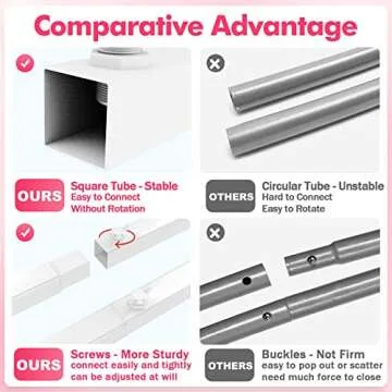 Wedding Arch Backdrop Stand 6.6x6.6 FT Square Wedding Arches for Ceremony White Metal Arch Stand for Wedding Bridal Shower Birthday Party Garden Floral Wedding Arbor Anniversary Event Decor