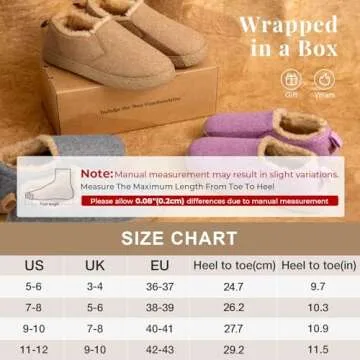 MERRIMAC Women's and Men's Wool Felt Slippers Closed-back Fuzzy Warm Comfy Indoor Outdoor Non-slip Memory Foam House Shoes with Elastic Gores Ink Black, 9-10 US