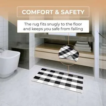 Stylish Buffalo Plaid Outdoor Rug with Anti-Slip Mat