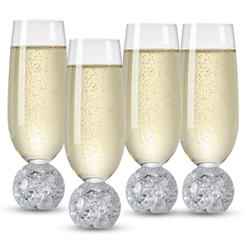 Hanjue Lead-free Crystal Champagne Glasses Set of 4 - Perfect for Celebrations