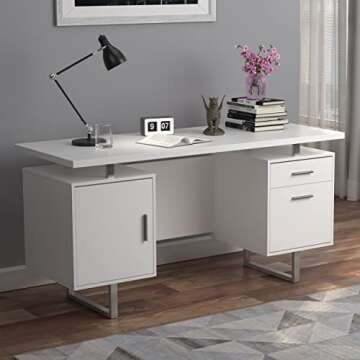 Coaster Furniture Lawtey Modern Contemporary 2 Drawer Home Office Writing Desk Storage File Cabinet ...