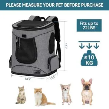 Petsfit Pet Backpack Carrier with Upgrade Waist Cushion Design to Better Fit The Waist, Suitable for Small and Medium Cats, and Rabbits up to 18 Pounds