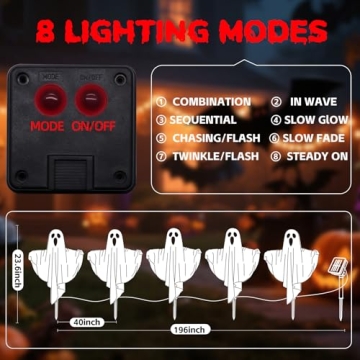 Solar Halloween Ghost Lights for Spooky Outdoor Decor