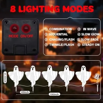 Solar Halloween Ghost Lights for Spooky Outdoor Decor