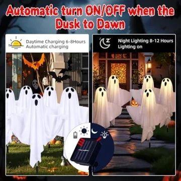 Solar Halloween Ghost Lights for Spooky Outdoor Decor