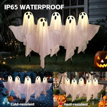 Solar Halloween Ghost Lights for Spooky Outdoor Decor