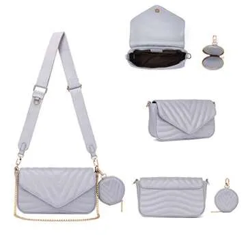 Small Quilted Crossbody Bags for Women Stylish Designer Purses and Handbags with Coin Purse includin...