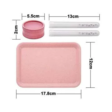 Yannabis 2.2 Inch Herb Grinder Combo Includes Rolling Tray,Plastic Container and 4 Pre Rolled Papers