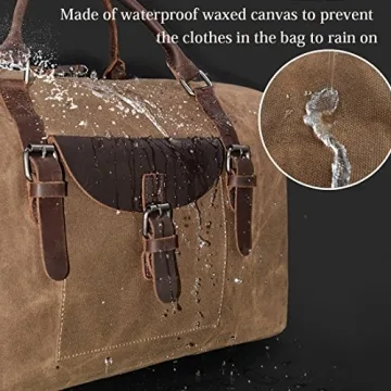 Waterproof Canvas Genuine Leather Oversized Travel Duffel Bag