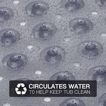 YINENN Bath and Shower Safety Mats 40x16 inch, Non Slip with Suction Cups for Bathroom Stall and Tub Floor, Extra Large and Machine Washable, Drain Holes Keep Bathtub Clean, Clear Gray