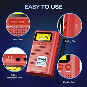 Vondior Portable NOAA Weather Radio with Best Reception