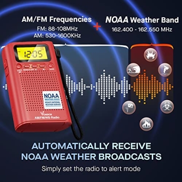 Vondior Portable NOAA Weather Radio with Best Reception