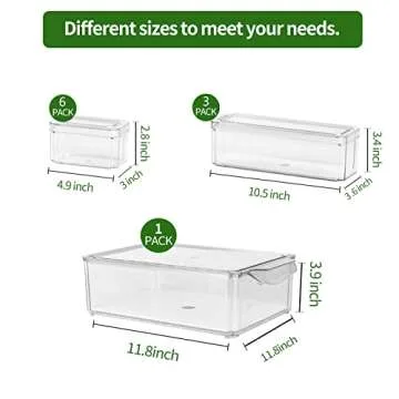 Yustuf 10-pack Clear Stackable Refrigerator Organizer Bins with 4 liners, Plastic Pantry Organization and Storage Bins with lids Vegetable Fruit Storage Containers for Fridge