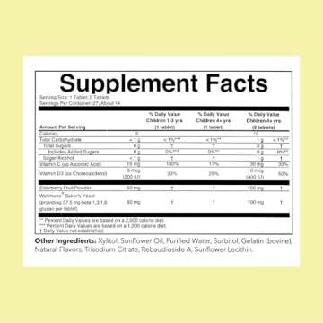 CHILDLIFE ESSENTIALS Elderberry Super-Immune SoftChew Gummies for Kids - Immune Support with Vitamin C & Vitamin D3, Elderberry Immune Supplement for Babies, Toddlers & Children - Berry, 27 Softchews