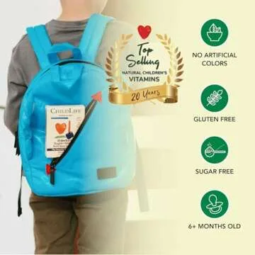 CHILDLIFE ESSENTIALS Elderberry Super-Immune SoftChew Gummies for Kids - Immune Support with Vitamin C & Vitamin D3, Elderberry Immune Supplement for Babies, Toddlers & Children - Berry, 27 Softchews