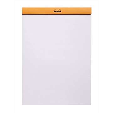 Rhodia Notepad, No18 A4, Plain - Orange, 8 1/4" x 11 3/4" (18000C)