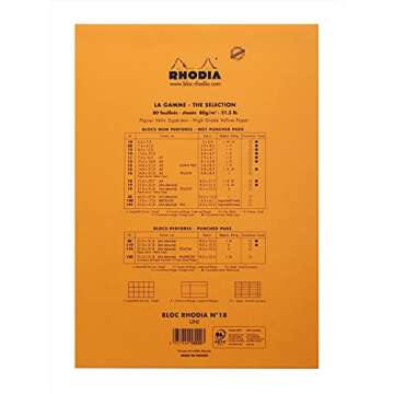 Rhodia Notepad, No18 A4, Plain - Orange, 8 1/4" x 11 3/4" (18000C)