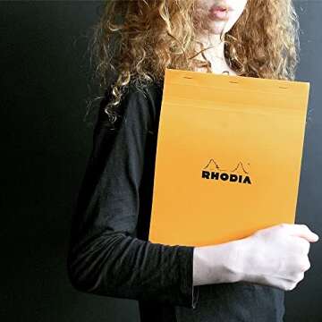 Rhodia Notepad, No18 A4, Plain - Orange, 8 1/4" x 11 3/4" (18000C)