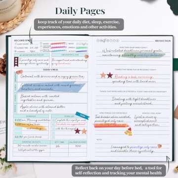 Mental Health Journal, Anxiety & Guided Journal for Women, 91 Days Self-Care Journal to Practice Positive Thinking, ADHD Planner with Mood Tracker (A5 Size)-Dark Green