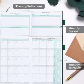Mental Health Journal, Anxiety & Guided Journal for Women, 91 Days Self-Care Journal to Practice Positive Thinking, ADHD Planner with Mood Tracker (A5 Size)-Dark Green