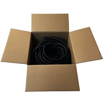 Electriduct Split Wire Loom Tubing Polyethylene Corrugated Flexible Conduit - 1.5" Nominal Size - 10...