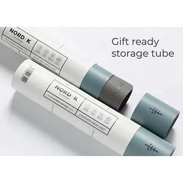 Nordik Leather Desk Mat Cable Organizer - Alaskan Gray 35 X 17 inch - Premium Extended Mouse Mat for...