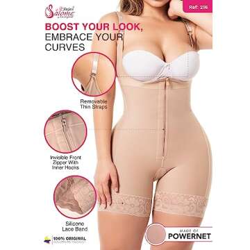 Salome Fajas Colombianas Shapewear for Women Postparto and Postsurgery Reductoras y Moldeadoras Black XL